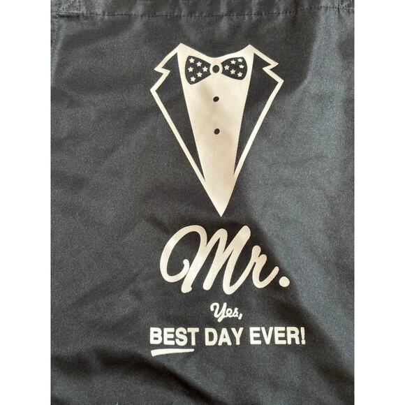 Set of Mr. and Mrs. Aprons Black & White Newly Weds Engaged Just Married - Picture 10 of 12